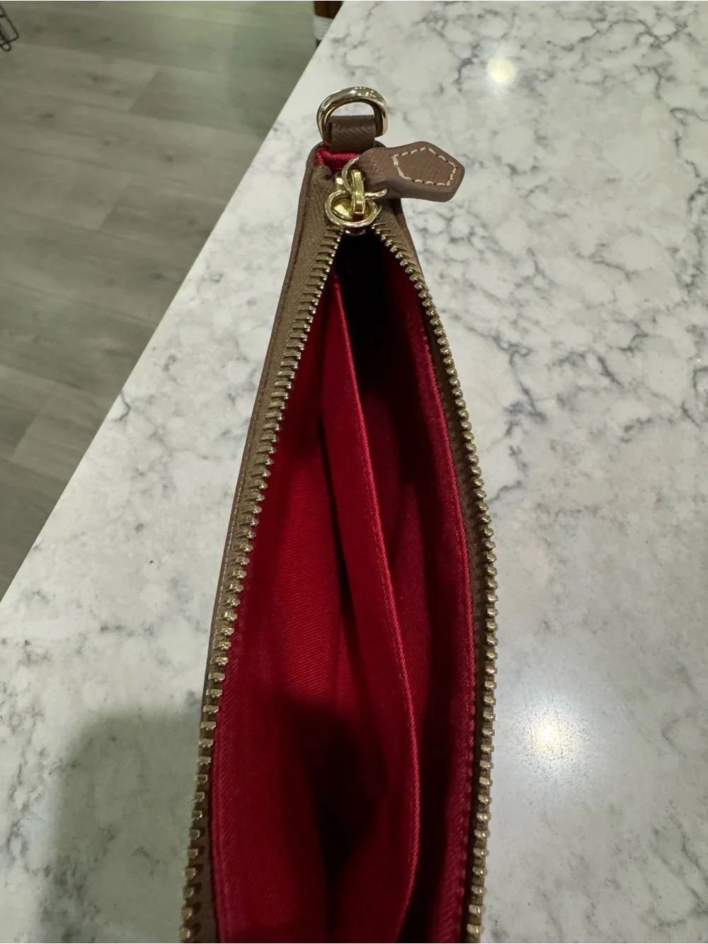 Dooney & Bourke signature monogram large wristlet in khaki brown canvas NWOT